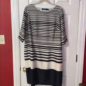 Navy and Cream striped dress